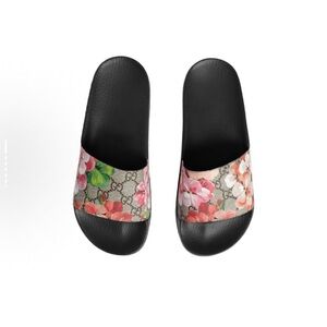 Gucci Black and Pink Slide Sandals